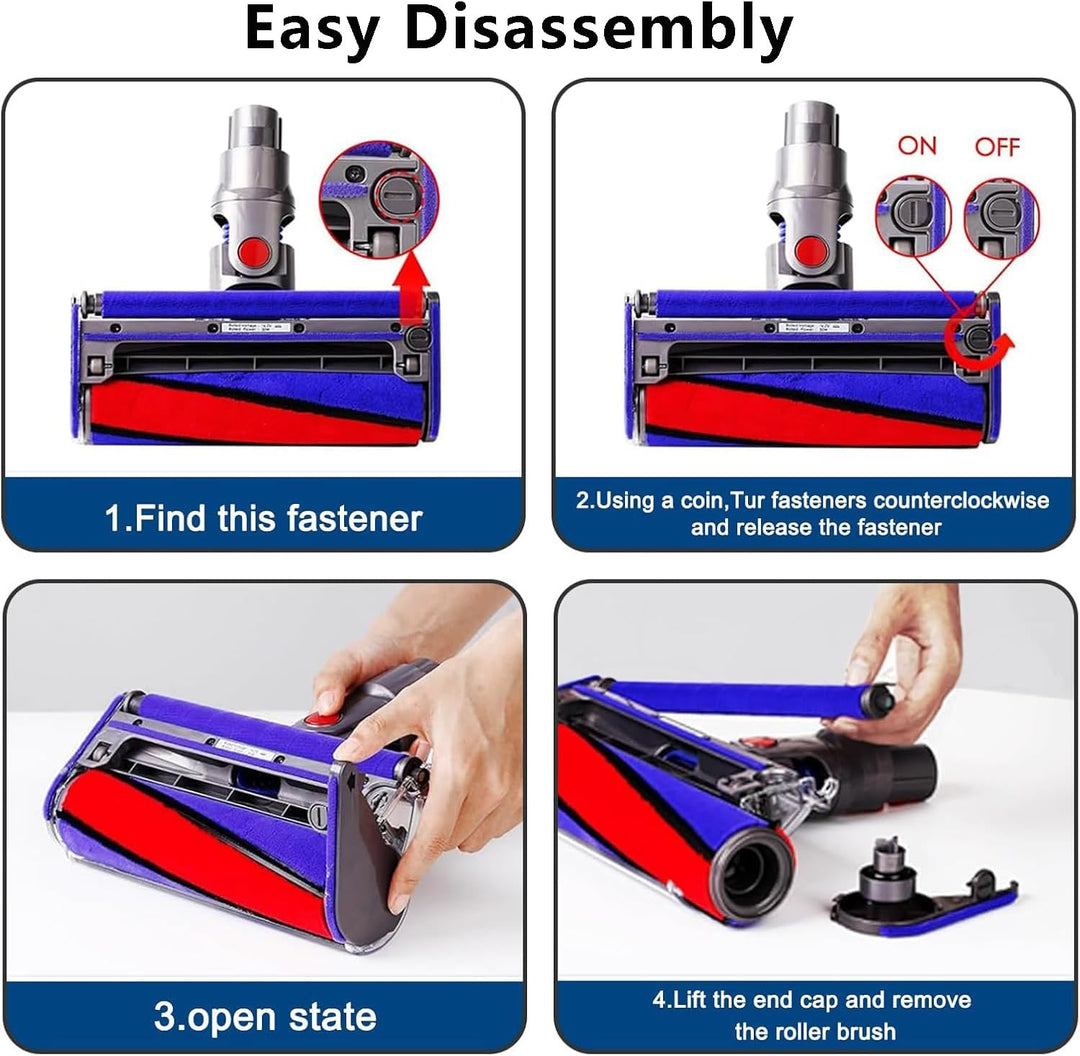 Softwalze Bodendüse für Dyson V7 V8 V10 V11 V15 Staubsauger, Elektrischer Soft Roller Bürste Aufsatz