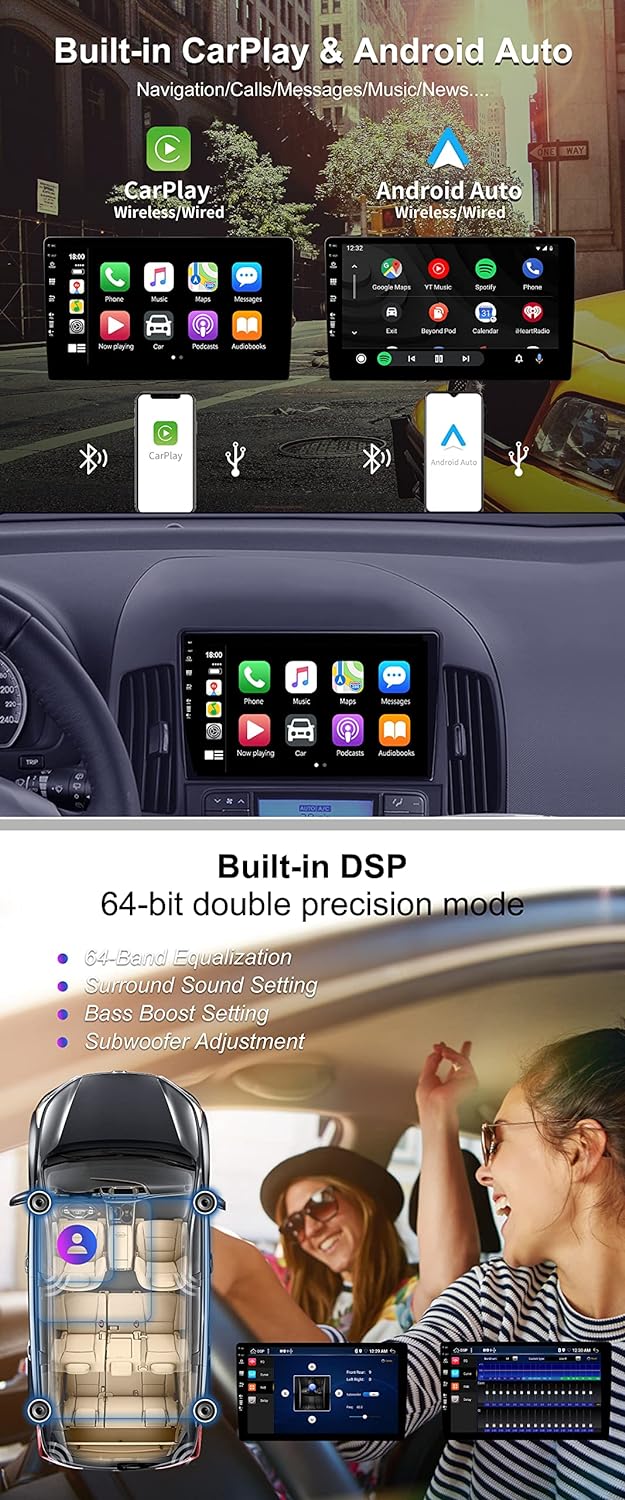 BXLIYER Android 12 IPS Autoradio Passt für Hyundai-H I30 (2004-2007) - Eingebaut Carplay/Android Aut