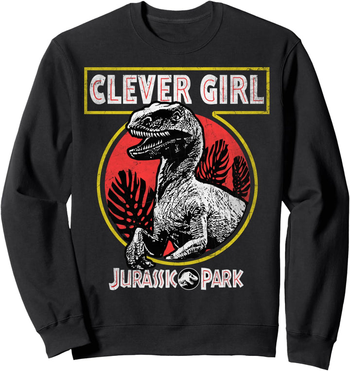 Jurassic Park Clever Girl Raptor Roar Circle Logo Sweatshirt
