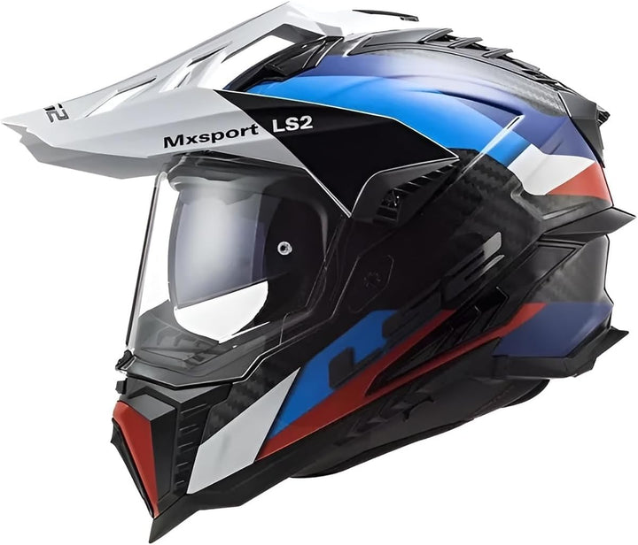LS2, Motocross Helm Explorer Carbon Frontier Black Blue, XS, XS