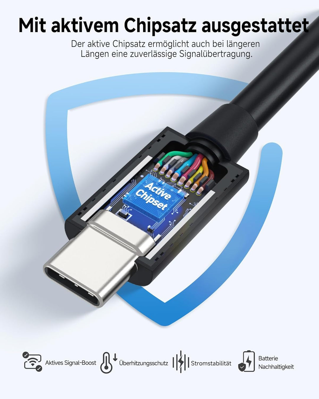 Cable Matters [Intel Zertifiziertes 40Gbps aktives USB C Thunderbolt 4 Kabel 2m mit 100W Aufladung u
