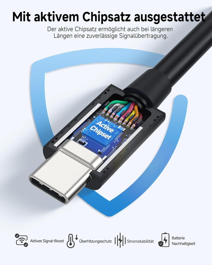 Cable Matters [Intel Zertifiziertes 40Gbps aktives USB C Thunderbolt 4 Kabel 2m mit 100W Aufladung u