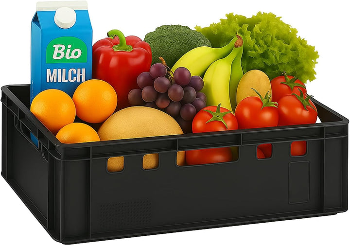 BURI 5x Fleischkiste E2 Metzgerkiste 60x40x20cm lebensmittelecht, robust, stapelbar - Universal Lage