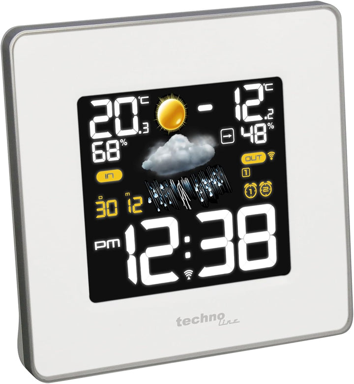 Technoline WS 6440 moderne Wetterstation mit Funkuhr, Temperatur-,Luftfeuchte-, und Luftdruckanzeige
