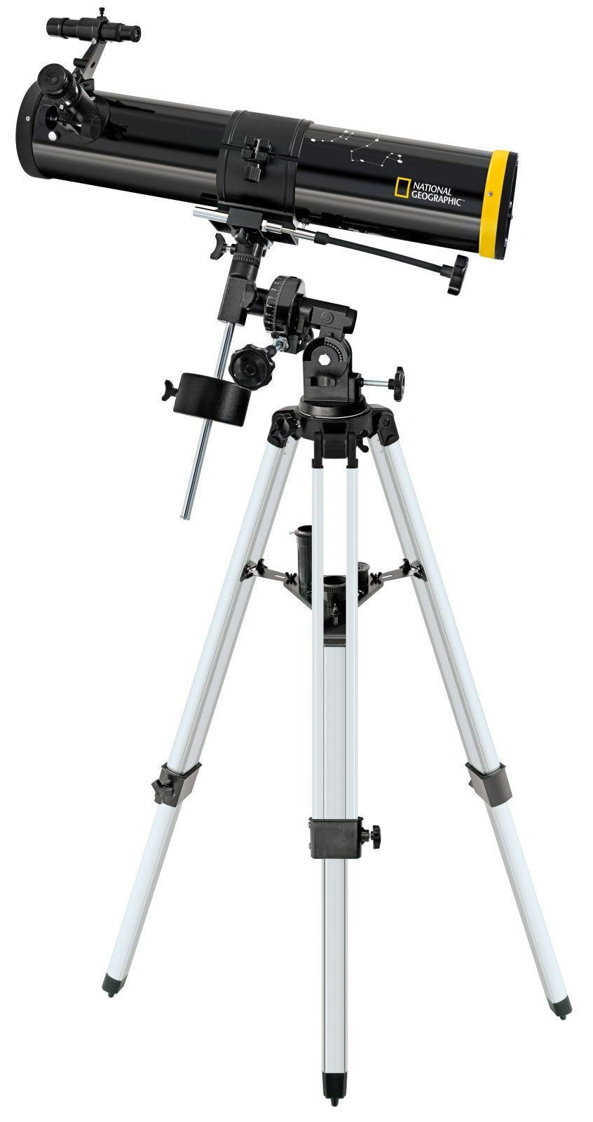 National Geographic Reflektor Teleskop 76/700 EQ mit äquatorialer Montierung, Stativ, Smartphone Kam