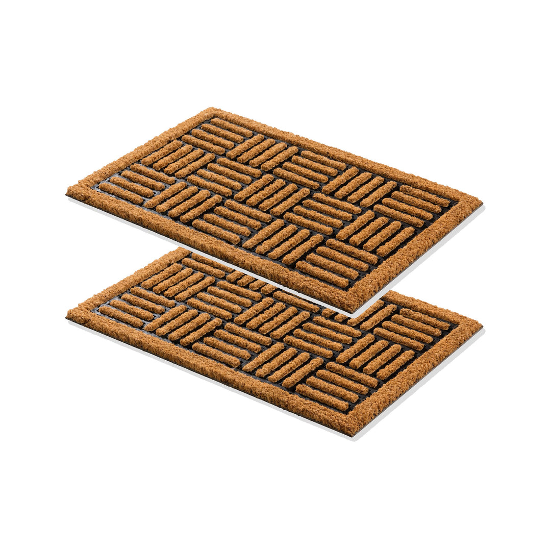 Carpido Fussmatte Kokos Gitter Design – Sauberlauf 40x60 cm 2er Set – Türmatte innen – antibakteriel