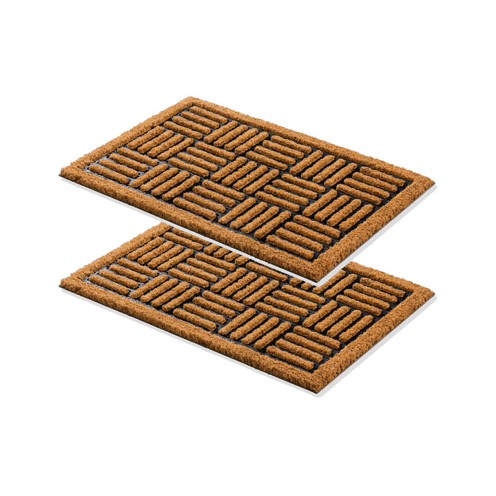 Carpido Fussmatte Kokos Gitter Design – Sauberlauf 40x60 cm 2er Set – Türmatte innen – antibakteriel