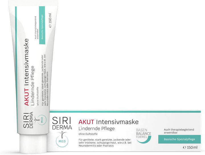 SIRIDERMA Intensiv-Pflegemaske Akut | ohne Duftstoffe | Basische Creme-Maske | 150 ml | Vegane Hautp