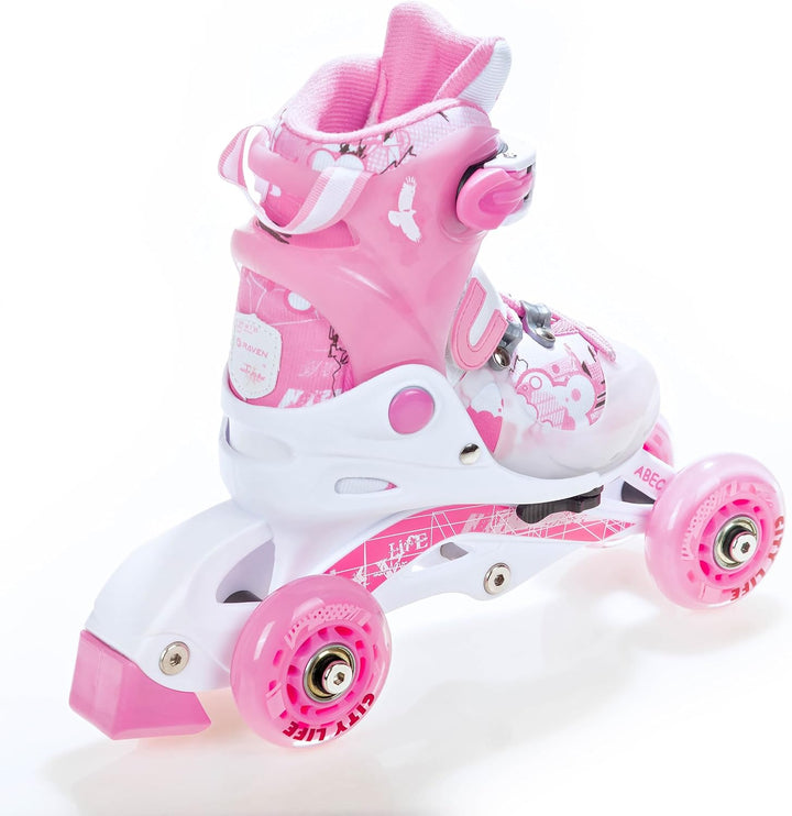Raven 3in1 Verstellbare Kinder Inline Skates Princess - Inliner Triskates - Rollschuhe Kugellager Ab