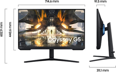 Samsung Odyssey G5A Gaming Monitor LS32AG520PUXEN, 32 Zoll, WQHD-Auflösung, 1440p, AMD FreeSync Prem