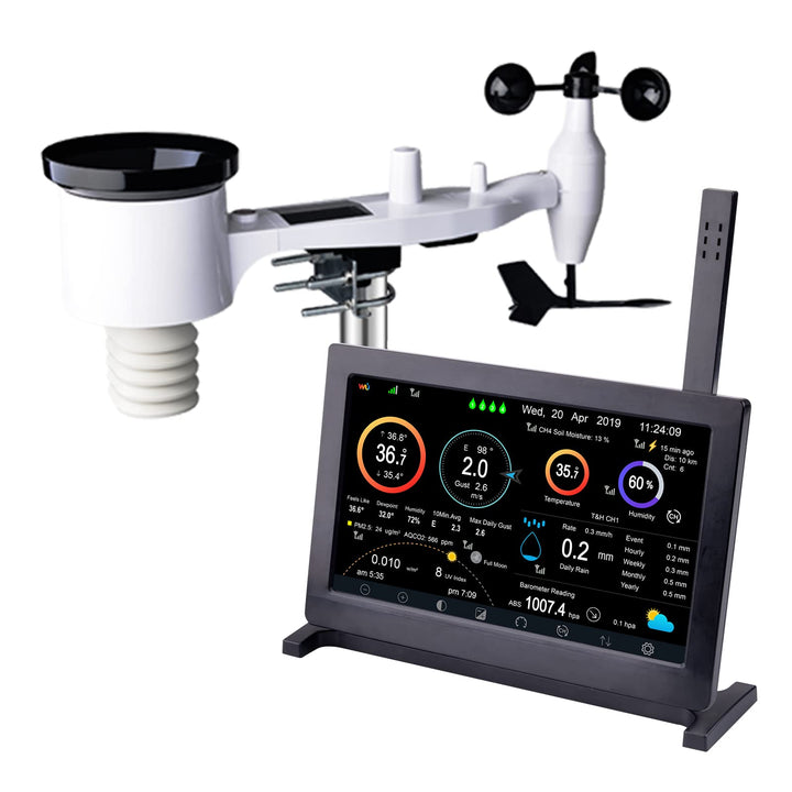 ECOWITT Wetterstation mit Aussensensor HP2561, kabellos, 7-in-1-WLAN, solarbetriebene Wetterstatione
