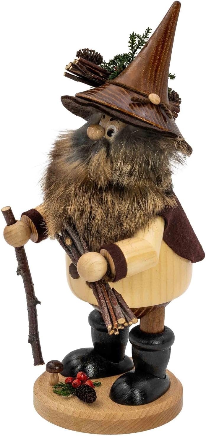 Räuchermännchen Waldwichtel Holzsammler, natur - 25cm Holzsammler Natur, Holzsammler Natur