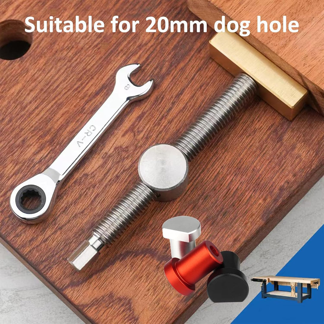 2 Stück Tisch-Werkbank-Klemmen mit 4 Bank-Hunden für 20 mm Loch, DIY-Positionierung, Holzbearbeitung
