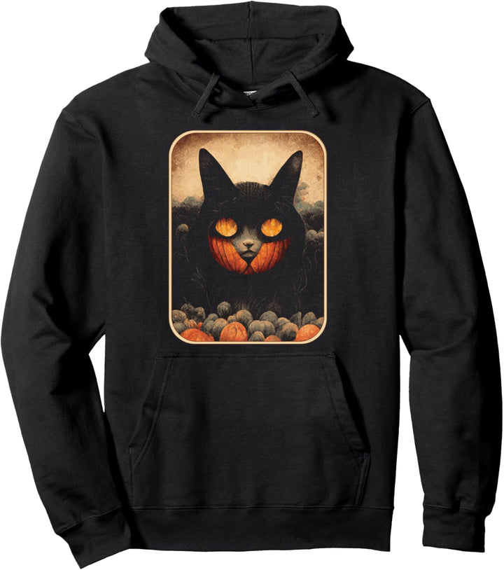 Katze Kürbis/Kürbiskatze: schwarze Katze und Kürbis Pullover Hoodie