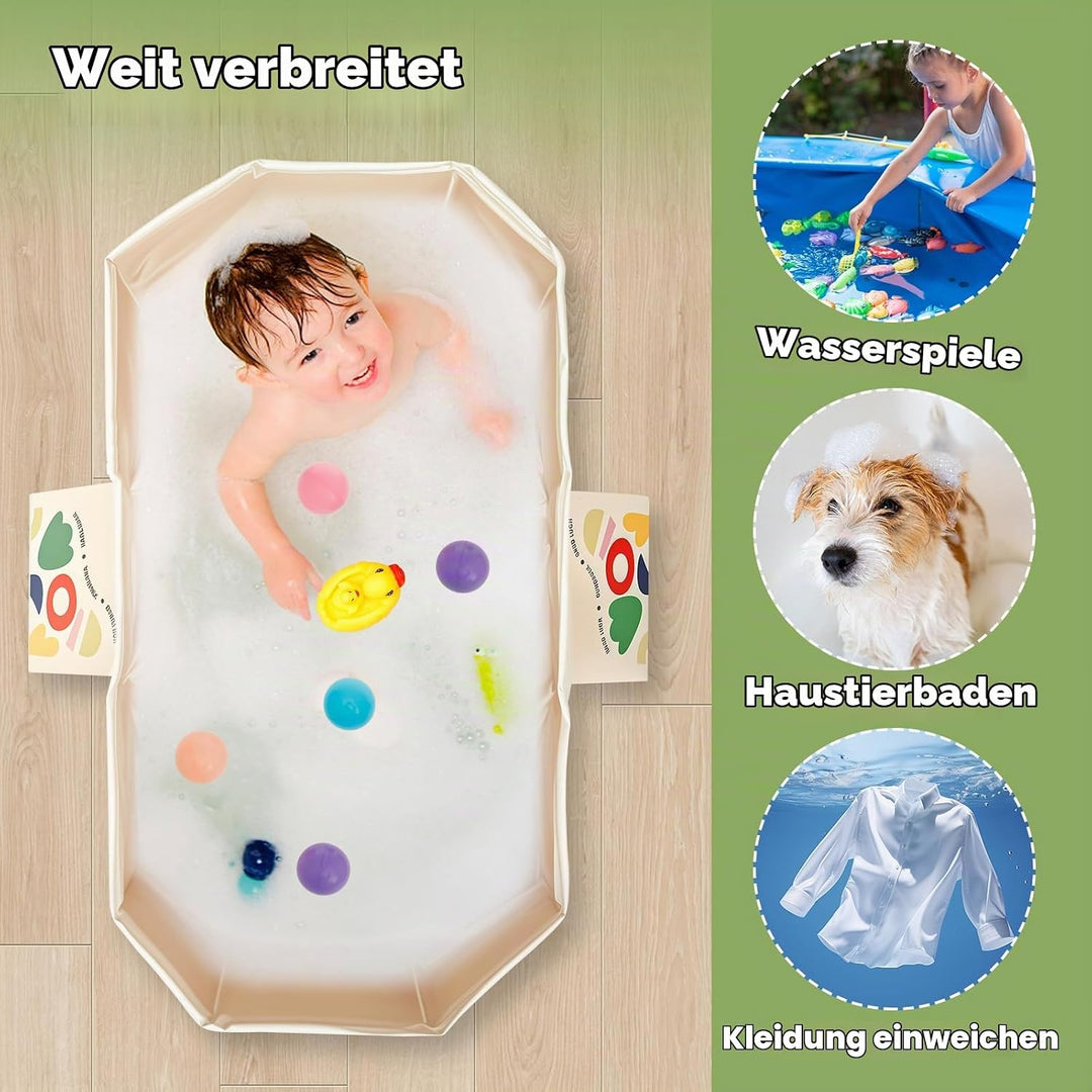 Faltbare Babybadewanne, Badewanne Kinder Grosse Kleinkindbadewanne Tragbares Duschbecken mit Newborn