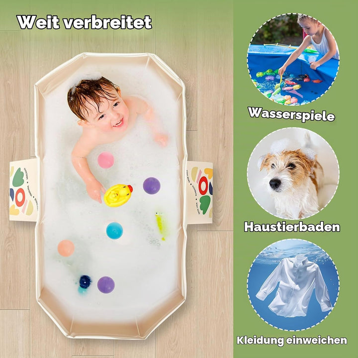 Faltbare Babybadewanne, Badewanne Kinder Grosse Kleinkindbadewanne Tragbares Duschbecken mit Newborn
