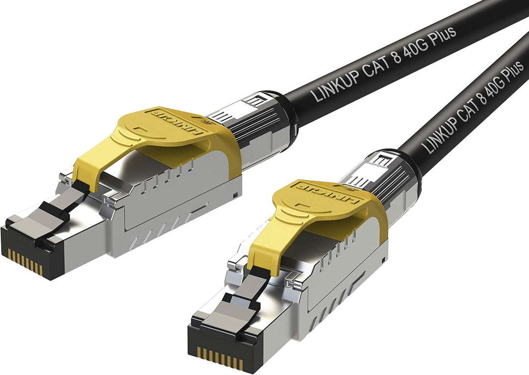 LINKUP - [GHMT & DSX8000 Zertifiziert] Cat8-Ethernet-Patchkabel S/FTP 22AWG Doppelt Geschirmtes Mass