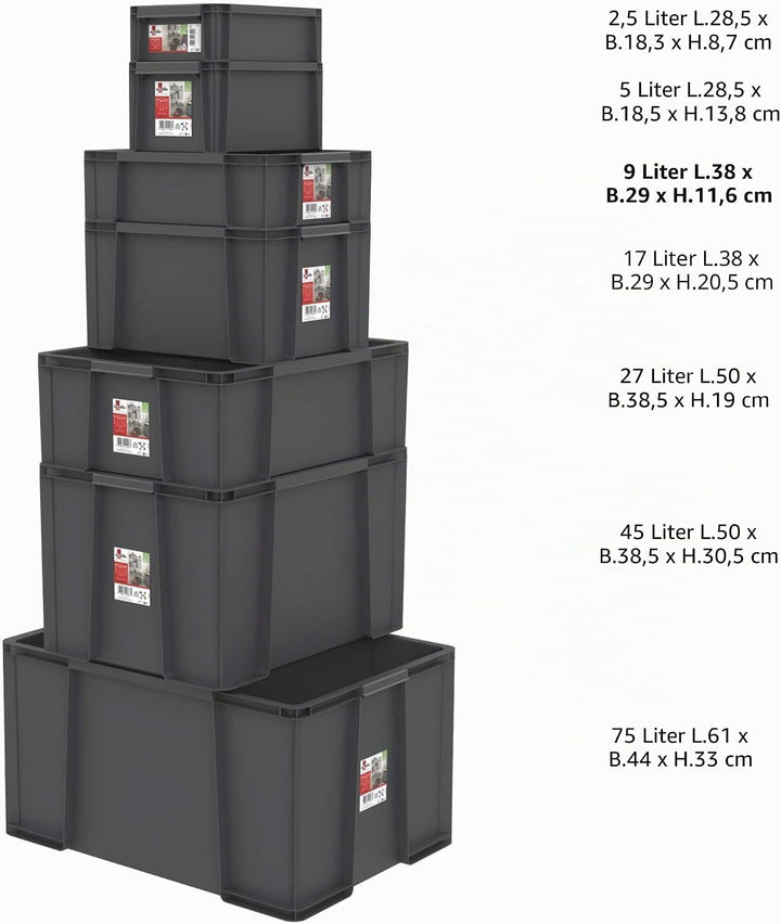 Sundis 3er set MASTER BOX, 27L - Modular und stapelbar - Anthrazitgrau SET 3X27L, SET 3X27L