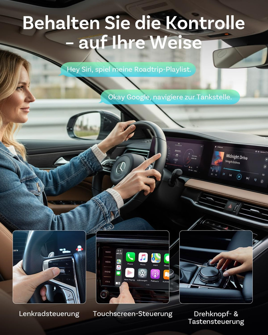 OTTOCAST Mini Pico 2026 Verbesserte, 2 in 1 Wireless CarPlay & Android Auto Adapter mit USB-A/C-Adap