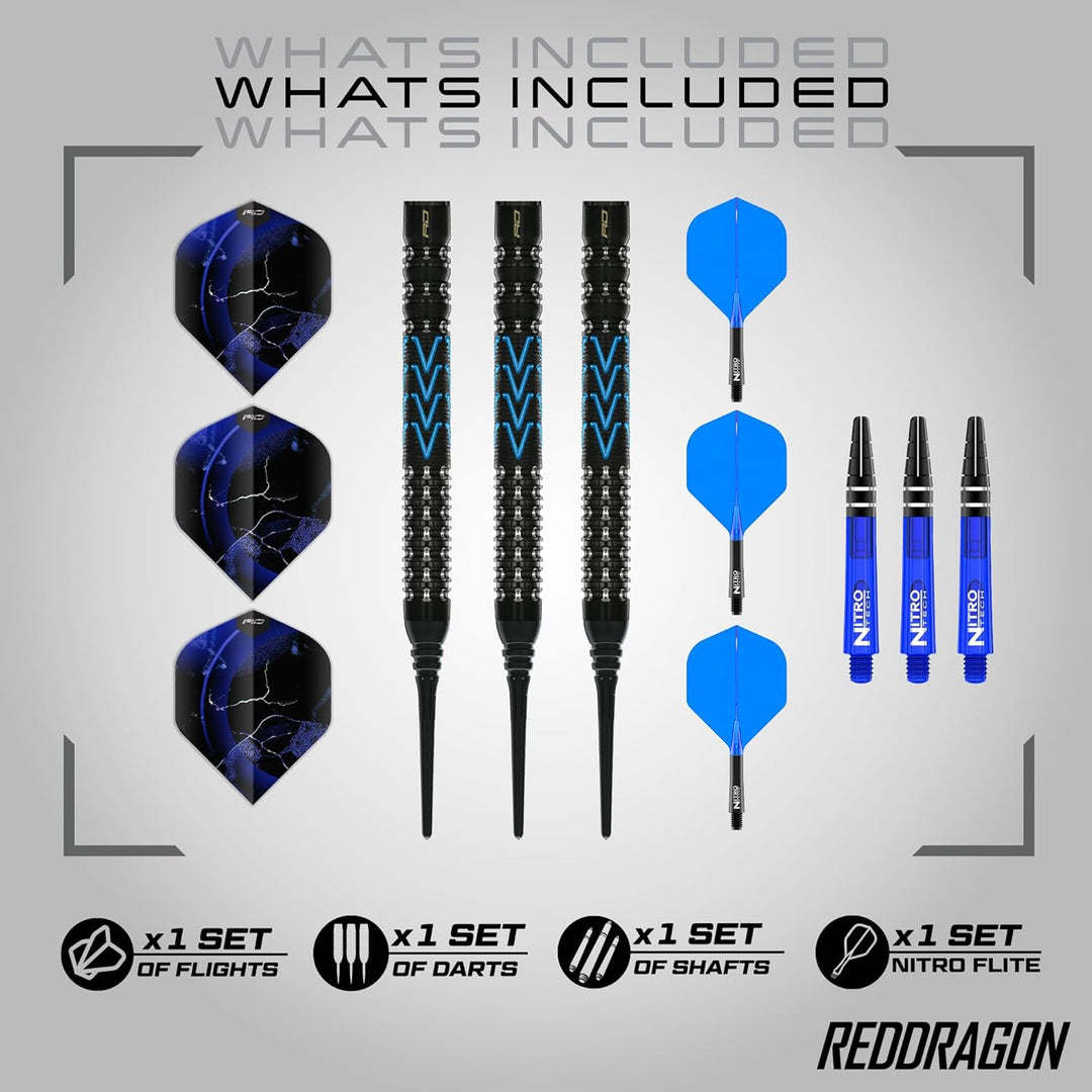 RED DRAGON Darts - AMP Serie - 90% Tungsten Profi Dartpfeile - NitroFlite Integrierter Flug/Schacht
