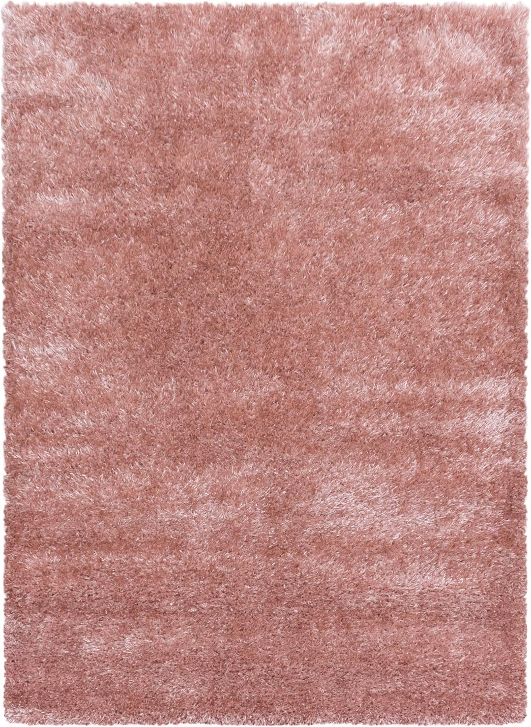 HomebyHome Shaggy Teppich Wohnzimmer 120 cm Rund - 50 mm Florhöhe Hochflor Wohnzimmerteppich Rosa Ex