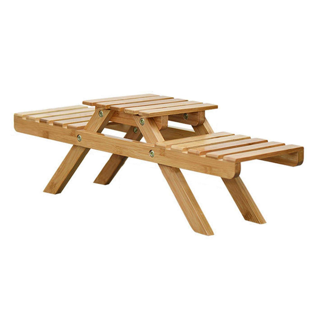 Pflanzenregal, Blumenregal Outdoor, Blumentreppe 2 Stufen Bambus, Blumenbank Pflanzentreppe Pflanzen