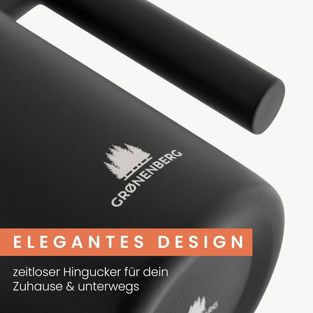 Groenenberg French Press Black 600 ml o. 1 Liter I Hochwertige Kaffeepresse mit Thermo Warmhalte-Fun