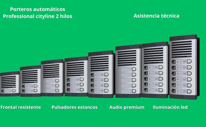 Automatische Türsprechanlage mit Analogsystem 4+n, für Gemeinschaften, komplett: Strassenschild, Tel