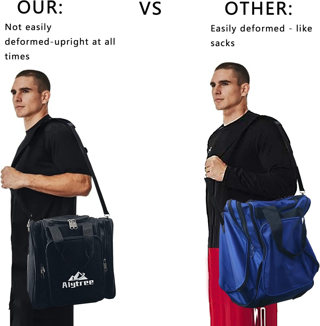 Non-Collapse Bowling Bag, Bowling Ball Bag with 2 Retractable Pockets, Adjustable Bowling Tote Bag w