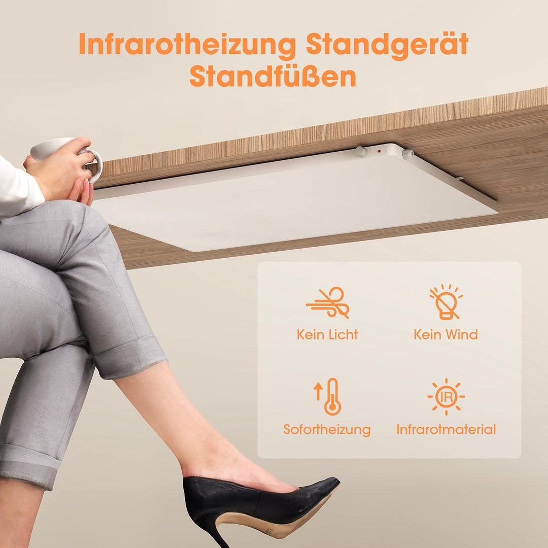 Byecold Infrarotheizung Standgerät 210 Watt, Infrarot Elektroheizung Heizplatte, Heizgerät gegen Sch