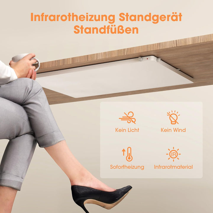 Byecold Infrarotheizung Standgerät 210 Watt, Infrarot Elektroheizung Heizplatte, Heizgerät gegen Sch