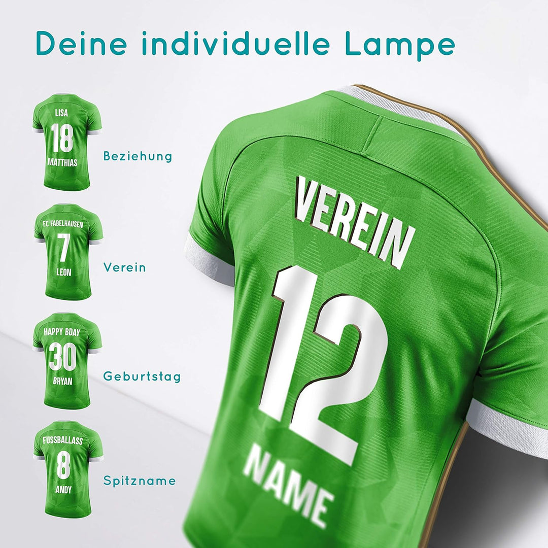 Elbeffekt Trikotlampe für Handball Fans aus Holz - personalisierbares Geschenk - schenke Dein indivi