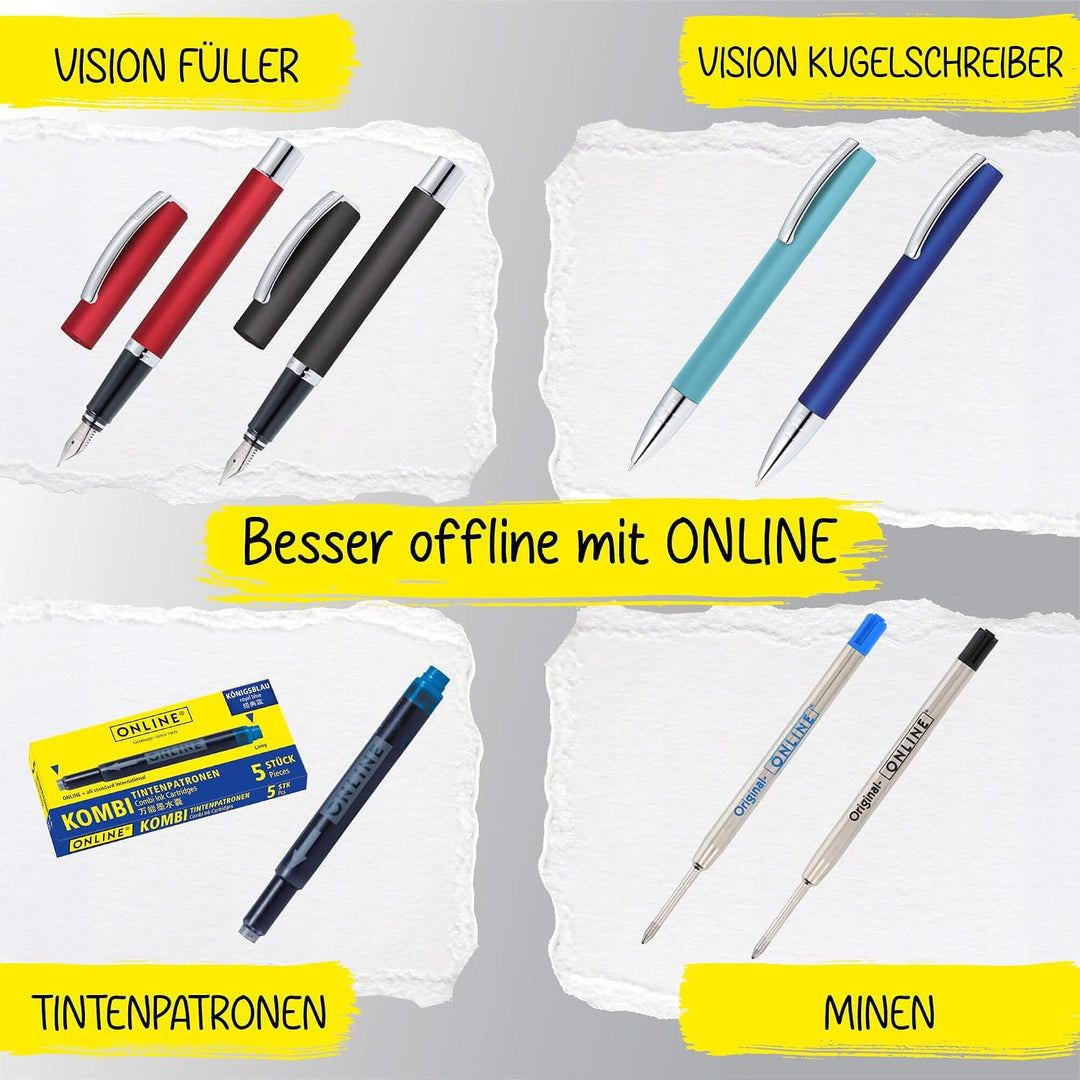 ONLINE Kugelschreiber Vision Blue I Drehkugelschreiber mit Standard Grossraummine in Strichstärke M,