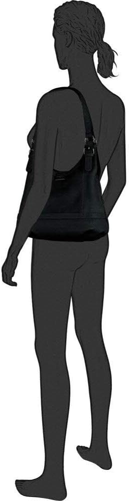 TOM TAILOR bags Juna Damen Shopper Umhängetasche Reissverschluss Klein 31 x 14 x 29 Schwarz, 31 x 14