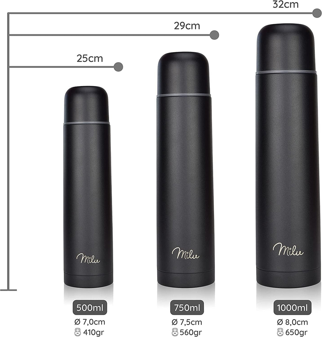 Milu Thermoskanne mit Gravur personalisiert - als Geschenk-Idee Ostern, Vatertag, Muttertag, Weihnac