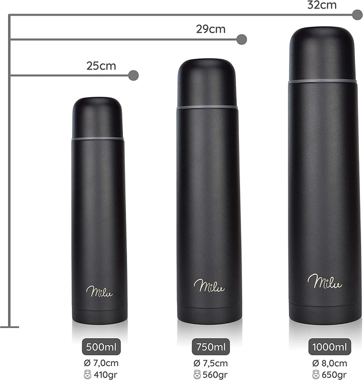 Milu Thermoskanne mit Gravur personalisiert - als Geschenk-Idee Ostern, Vatertag, Muttertag, Weihnac