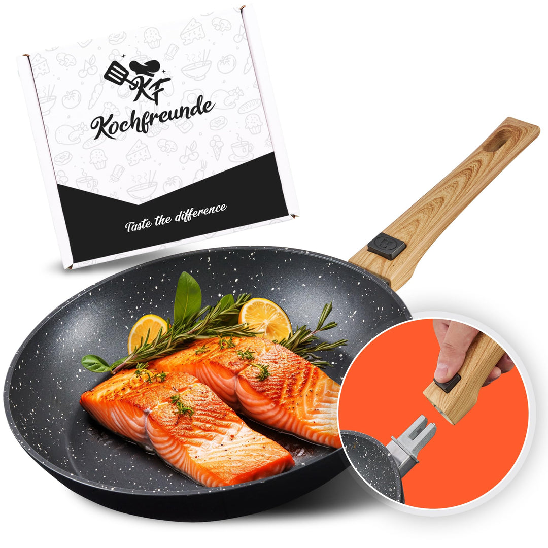 Pfanne Bratpfanne 28 cm [Abnehmbarer Griff] Antihaft beschichtete Pfanne Induktion, PFOA-Frei Indukt