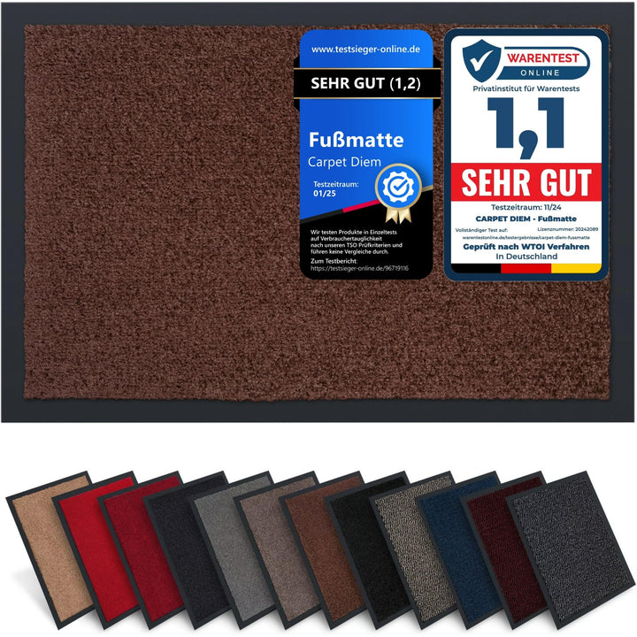 Jan Max Schmutzfangmatte - 8 Farben - Fussmatte mit 2900g/m2 PP Twisted Heatset Faser - 2,4l/m2 Feuc