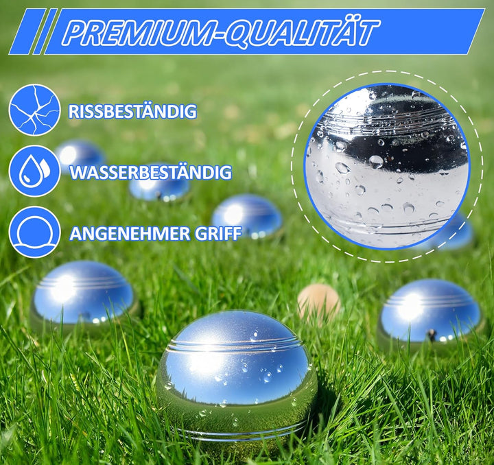 Boule Set mit Gravur/Ohne Gravur,Personalisierte Boule Set mit Tragetasche/Hartschalenkoffer, 6/8 Bo