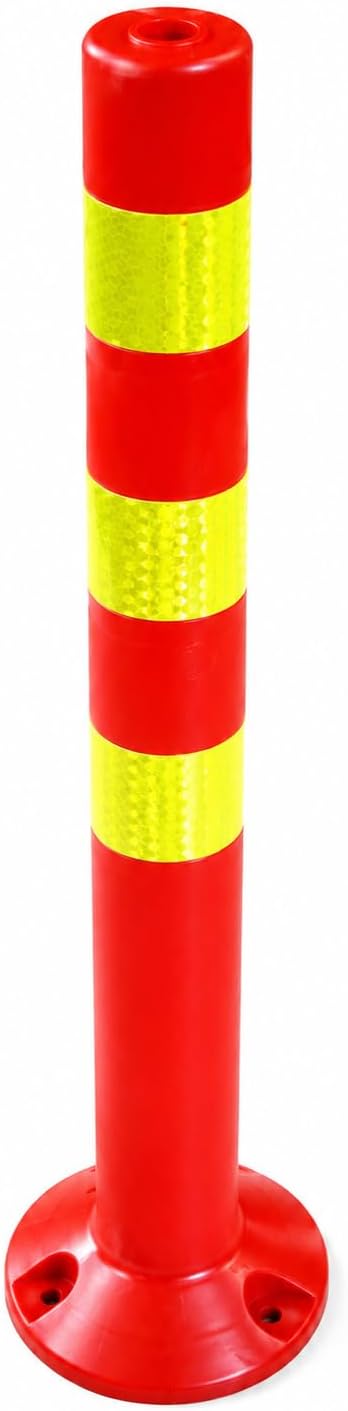 10er Sparset Absperrpfosten aus Kunststoff - Höhe 72,5cm reflektierend Absperrung für Lagerhalle, Pa
