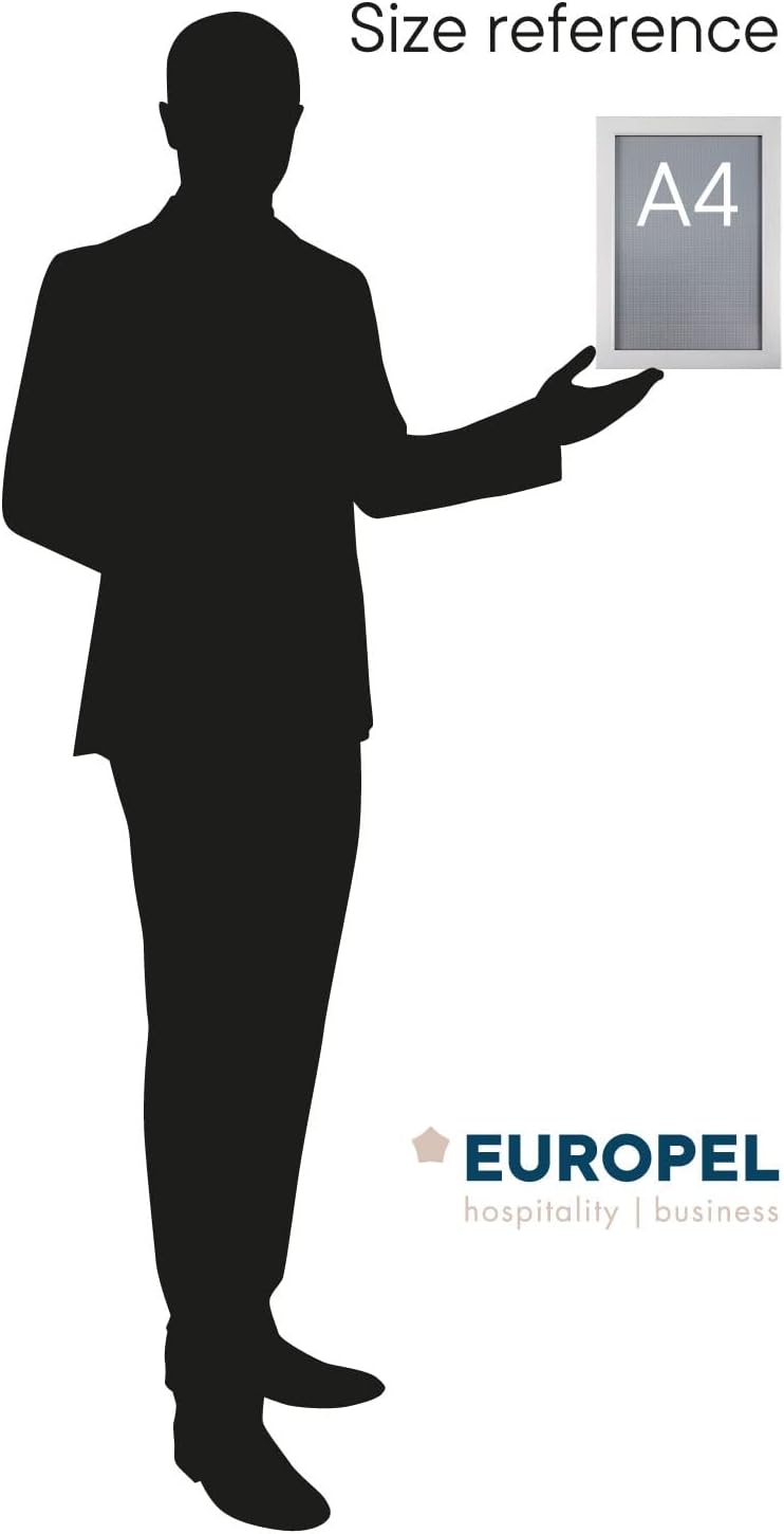 EUROPEL Klapprahmen A4 mit 20 mm Aluminium-Profil - aufklappbarer Plakatrahmen mit Gehrungsecke - Sc