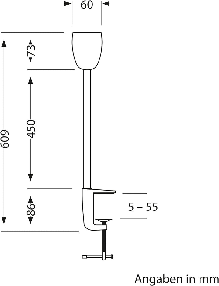 ledscom.de GU10 Klemmlampe KLUK mit Schwanenhals, schwarz inkl. GU10, 3-Stufen-dimmbar, weiss, W, 2