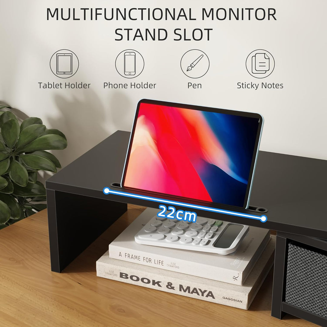 Monitor ErhöHung Schreibtisch, Monitorständer mit Schublade BildschirmerhöHung 2 Monitore Monitor St