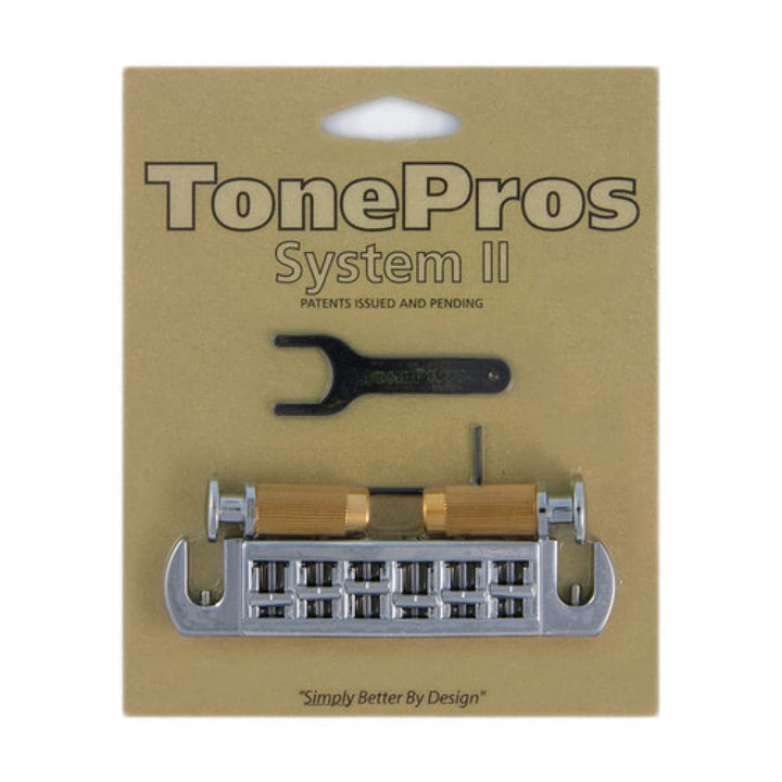 TonePros AVT2M C - Wraparound Bridge with MSPRS Locking Studs (Metric) - Chrome