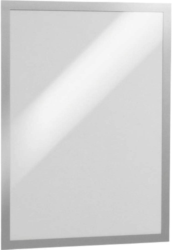 Durable Info-Rahmen Duraframe (A3, selbstklebend mit Magnetverschluss) 2 Stück, silber, 487323 DIN A