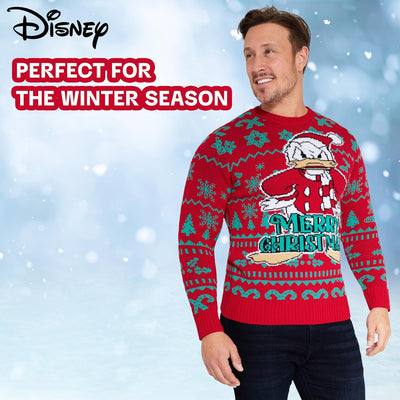 Disney Christmas Sweater Herren S-XXL, Weihnachtspullover Herren Lustig mit Rundhalsausschnitt - Ges