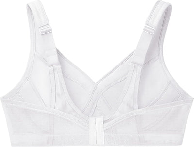 Glamorise Damen Vollschalen BH Full Figure MagicLift Seamless Wirefree Sports Bra #1006 90E Weiss, 9