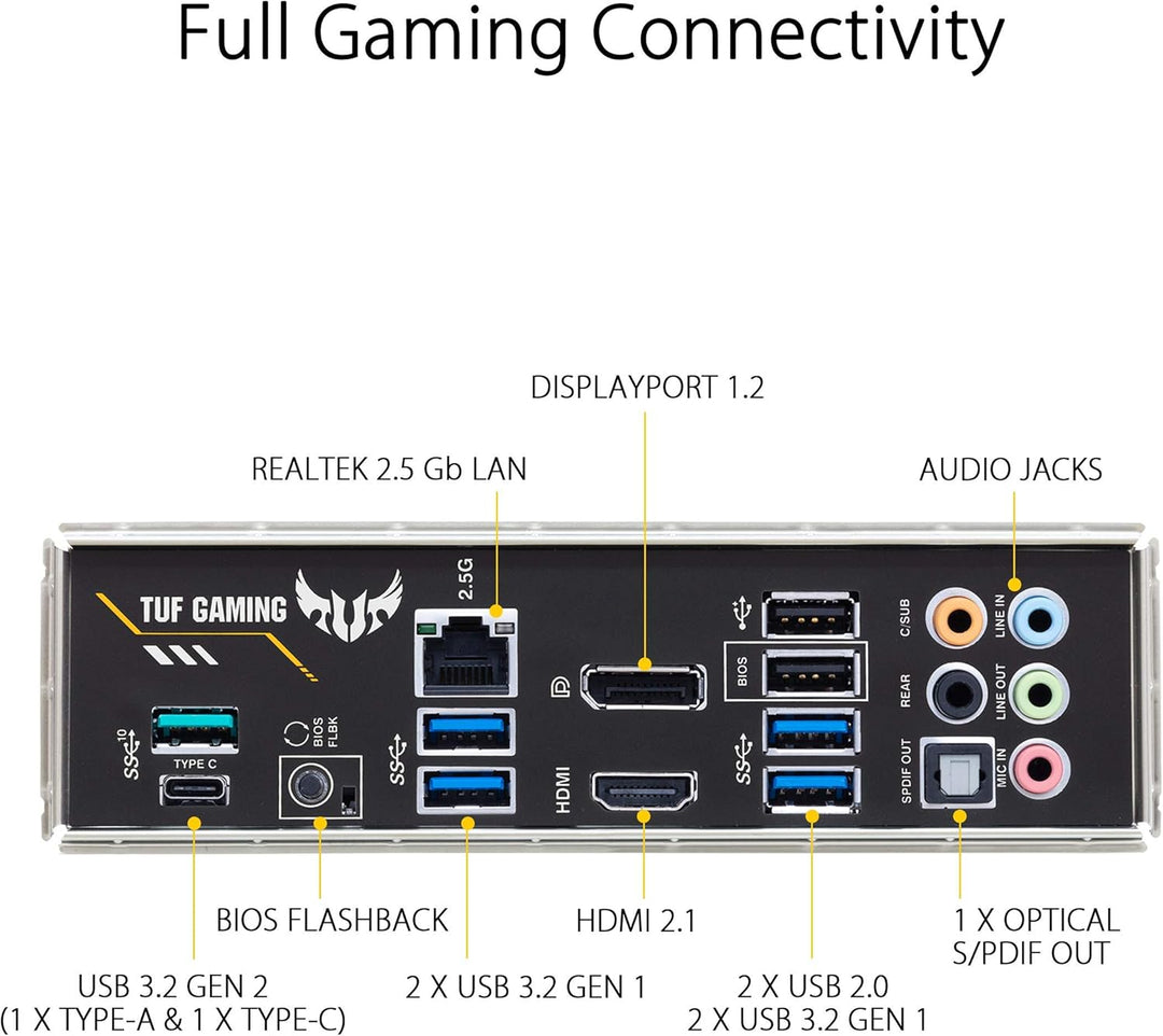 ASUS TUF Gaming B550-Plus Mainboard Sockel AM4 (ATX, Ryzen, PCIe 4.0, 2x M.2, 2Gbit/s Ethernet, SATA