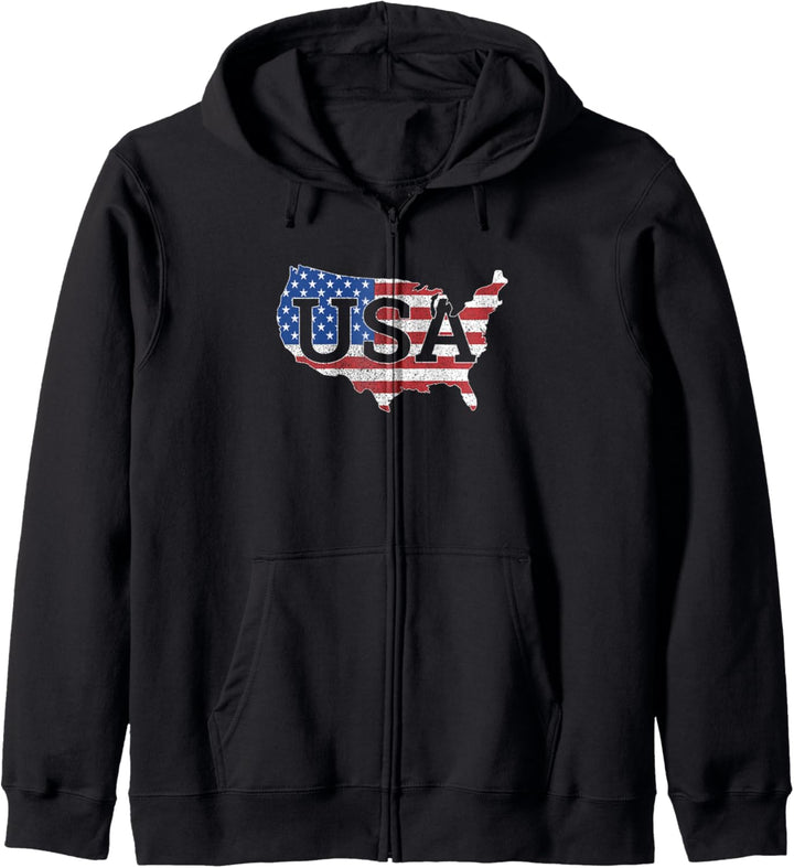 Americana USA American Flag Silhouette Kapuzenjacke