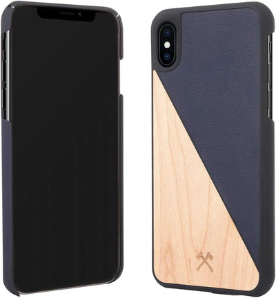 Woodcessories - Hülle kompatibel mit iPhone XS Max aus Echtholz - EcoSplit Case (Ahorn/Blau) Ahorn /